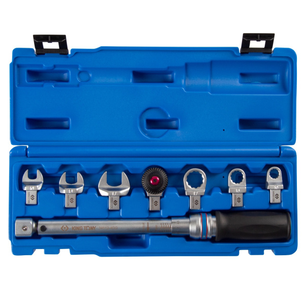 Ключ динамометрический серии "FIT" KING TONY 345104D08MR (9х12 мм, с набором насадок 10-17 мм, 10-60 Нм, кейс)