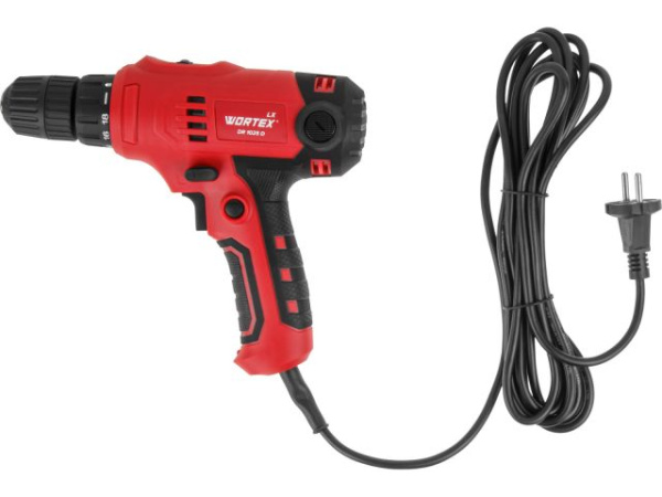 Дрель-шуруповерт WORTEX LX DR 1025 D в кор. 400 Вт, 30 Нм, 2 скор., БЗП 0.8-10 мм, 4 м шнур