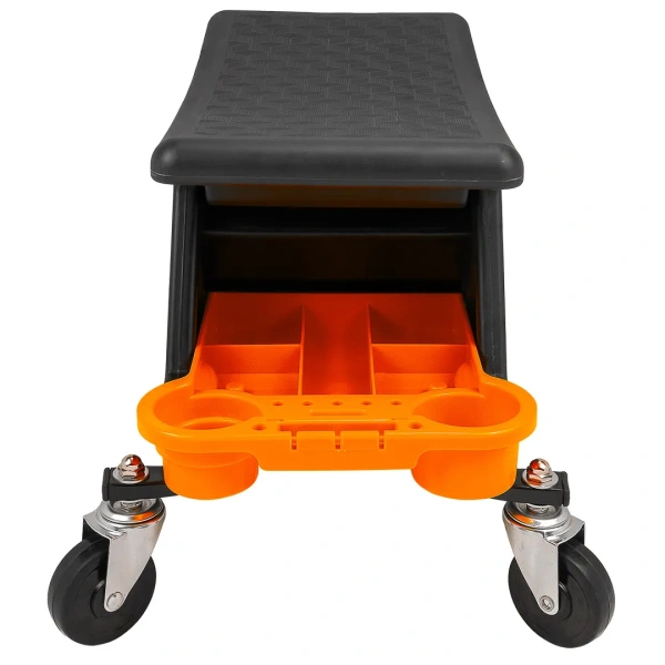 Стул пластиковый передвижной с выдвижным ящиком и пластиковыми ложементами (г/п 130кг, сиденье 450х250мм, ящик 225х210х125мм, ложемент 260х250х50мм)