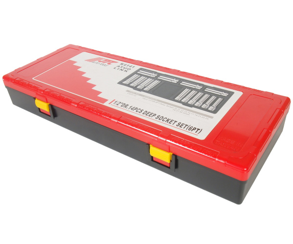 Набор головок торцевых 6-ти гранных глубоких JTC K4141 (1/2", 10-32 мм, 14 предметов в кейсе)