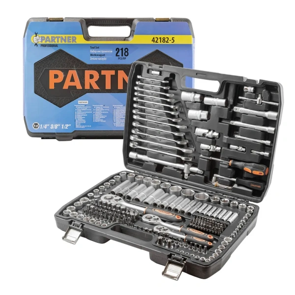 Набор инструментов 218пр.1/4''3/8''1/2''(6гр.)(4-32мм)