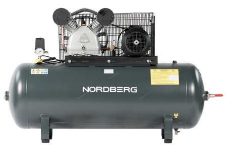 Компрессор поршневой NORDBERG NCP300/880 с ременной передачей 380 В, ресивер 270 л, 880 л/мин