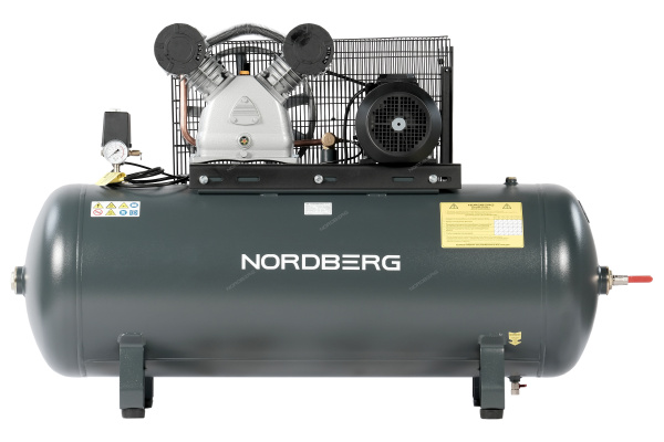 Компрессор поршневой NORDBERG NCP300/880 с ременной передачей 380 В, ресивер 270 л, 880 л/мин