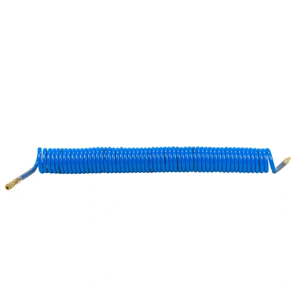 Шланг витой полиуретановый 10мм х 14мм х 15м с быстроразъемами (латунь, максимальное давление - 15bar, рабочая температура от -20 до +60 гр.)