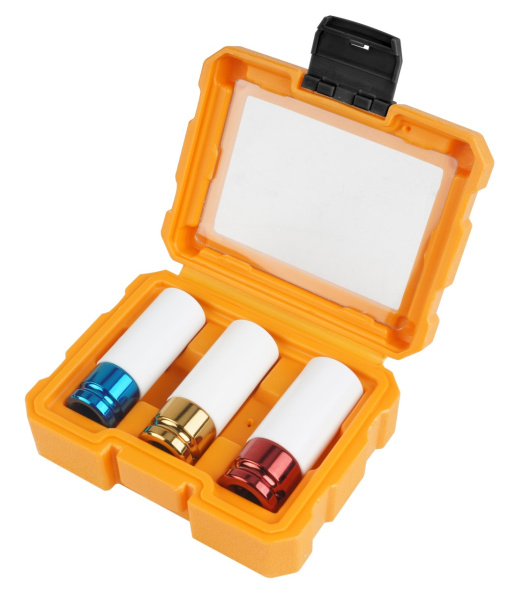 Набор ударных глубоких торцевых головок 1/2" шестигранные 17, 19, 21 мм TOLSEN TT15510