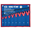 Набор рожковых диэлектрических ключей KING TONY 12FVE08MRN, 10-19 мм, чехол из теторона, 8 предметов