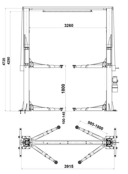 Подъёмник двухстоечный электрогидравлический г/п 5 т Хорекс Авто HL-5.0HZ-H1