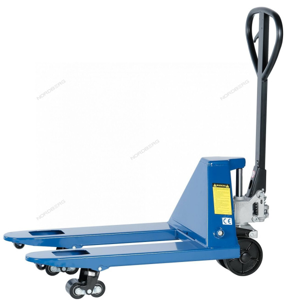 Тележка складская гидравлическая короткая NORDBERG N3902S-25 с ПУ колесами (2,5 т)