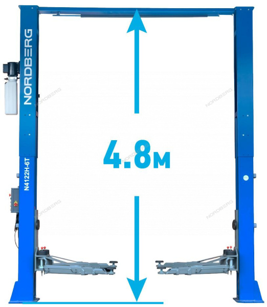 Подъемник двухстоечный электрогидравлический 6т 380V с верхней синхронизацией NORDBERG N4122HE-6