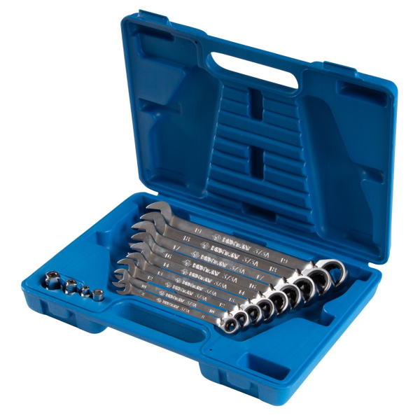 Набор комбинированных трещоточных ключей 8-19 мм кейс 13 предметов KING TONY 132A13MR