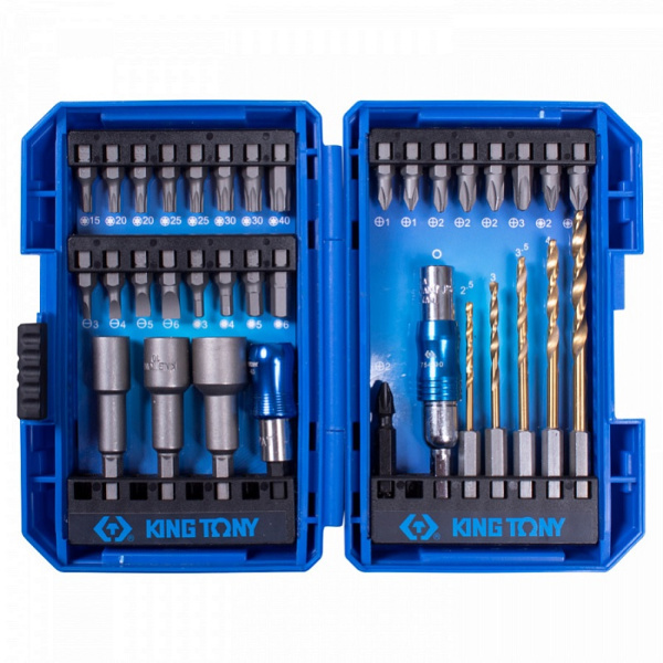 Набор вставок-бит KING TONY 1035MR для шуруповерта, 35 предметов