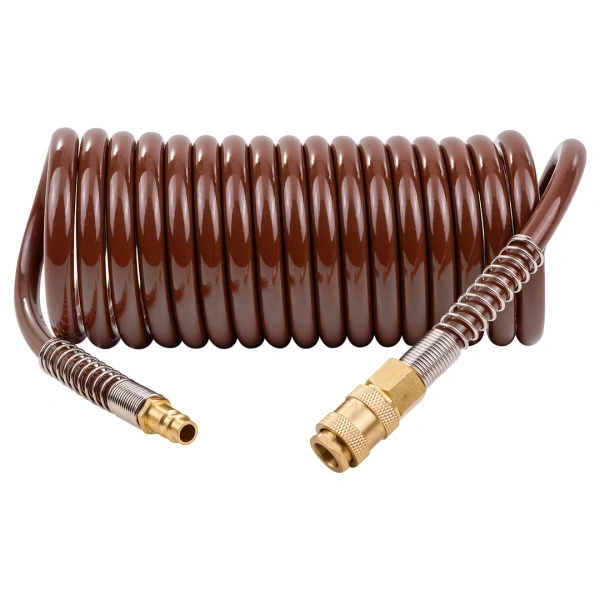 Шланг витой полиуретановый 8мм х 12мм х 5м с быстроразъемами