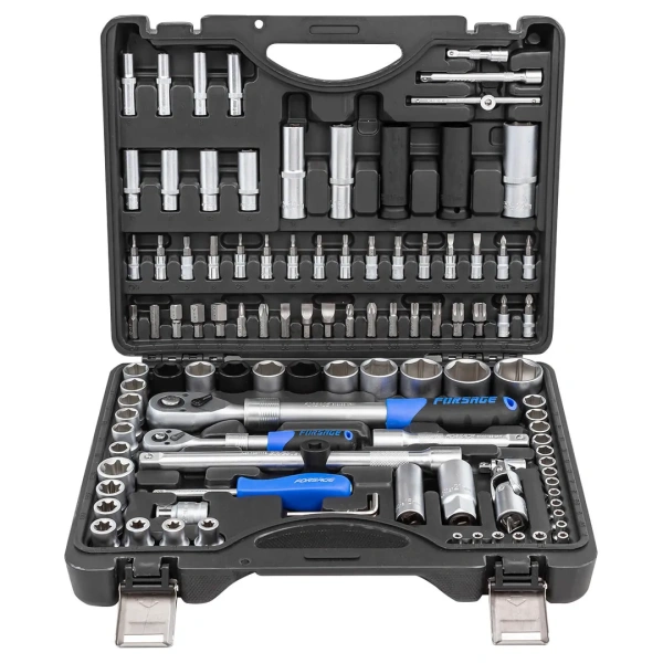 Набор инструментов с телескопическими трещотками 108пр.1/4''&1/2''(6гр.)(4-32мм)