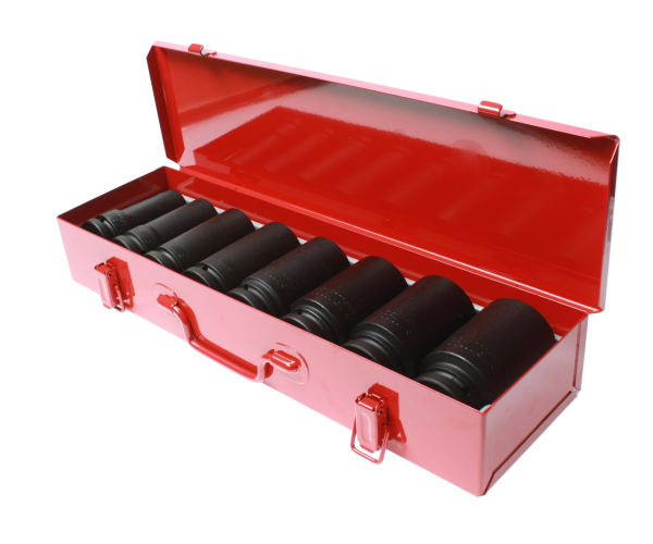 Набор торцевых головок 6-ти гранных ударных глубоких JTC J608L (3/4", 21-38 мм, 8 предметов кейсе)