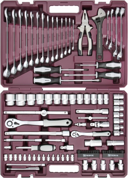 Набор инструмента универсальный Thorvik TS101 (1/4", 1/2"DR, 101 предмет)