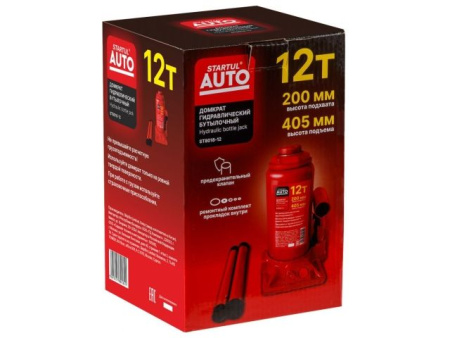 Домкрат гидравлический 12т бутылочный 200-405мм STARTUL AUTO (ST8018-12)