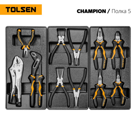 Набор инструментов "CHAMPION" в черной тележке TOLSEN TT85416 (239 предметов)