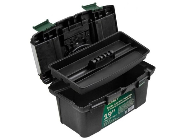 Ящик для инструмента пластмасс. 49x27,5x24 см (19") с лотком и органайз. 20237 ВОЛАТ