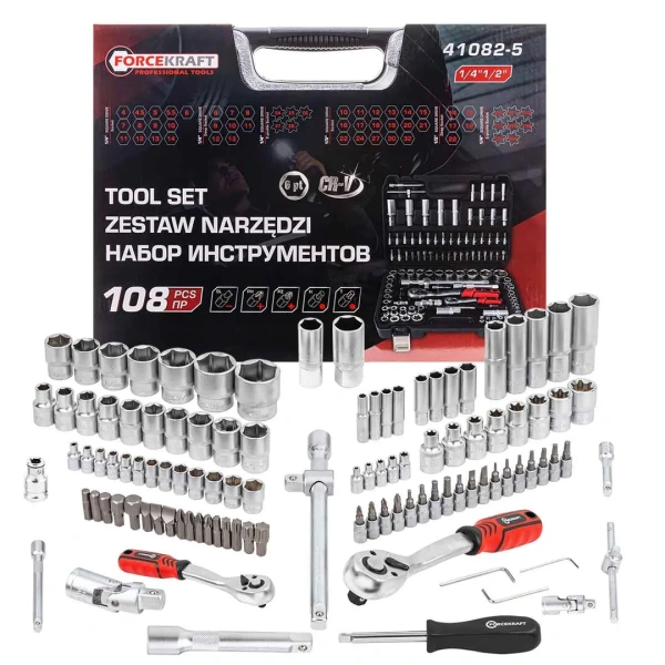 Набор инструментов 108пр. Profi 1/2'',1/4''(6гр.)(4-32мм)