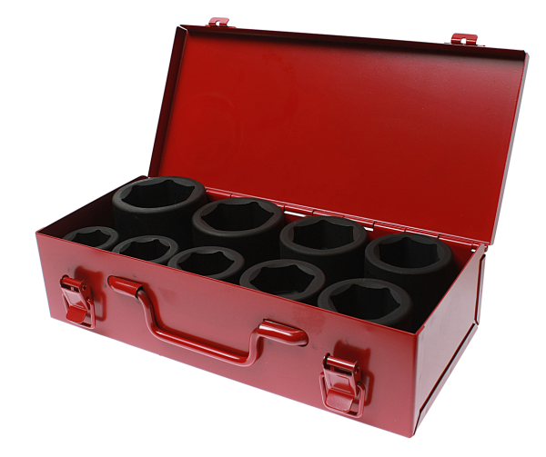 Набор головок торцевых 6-ти гранных ударных JTC J809M (1", 27-50 мм, 9 предметов в кейсе)