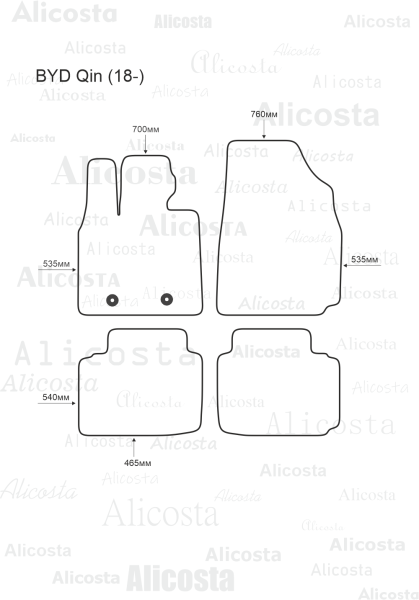 Ворсовые коврики в салон BYD Qin (18-)