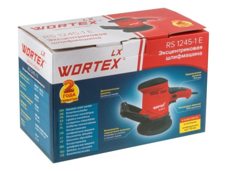 Эксцентриковая шлифмашина WORTEX LX RS 1245-1 E в кор. 450 Вт, 125 мм, 3000-13000 об/мин
